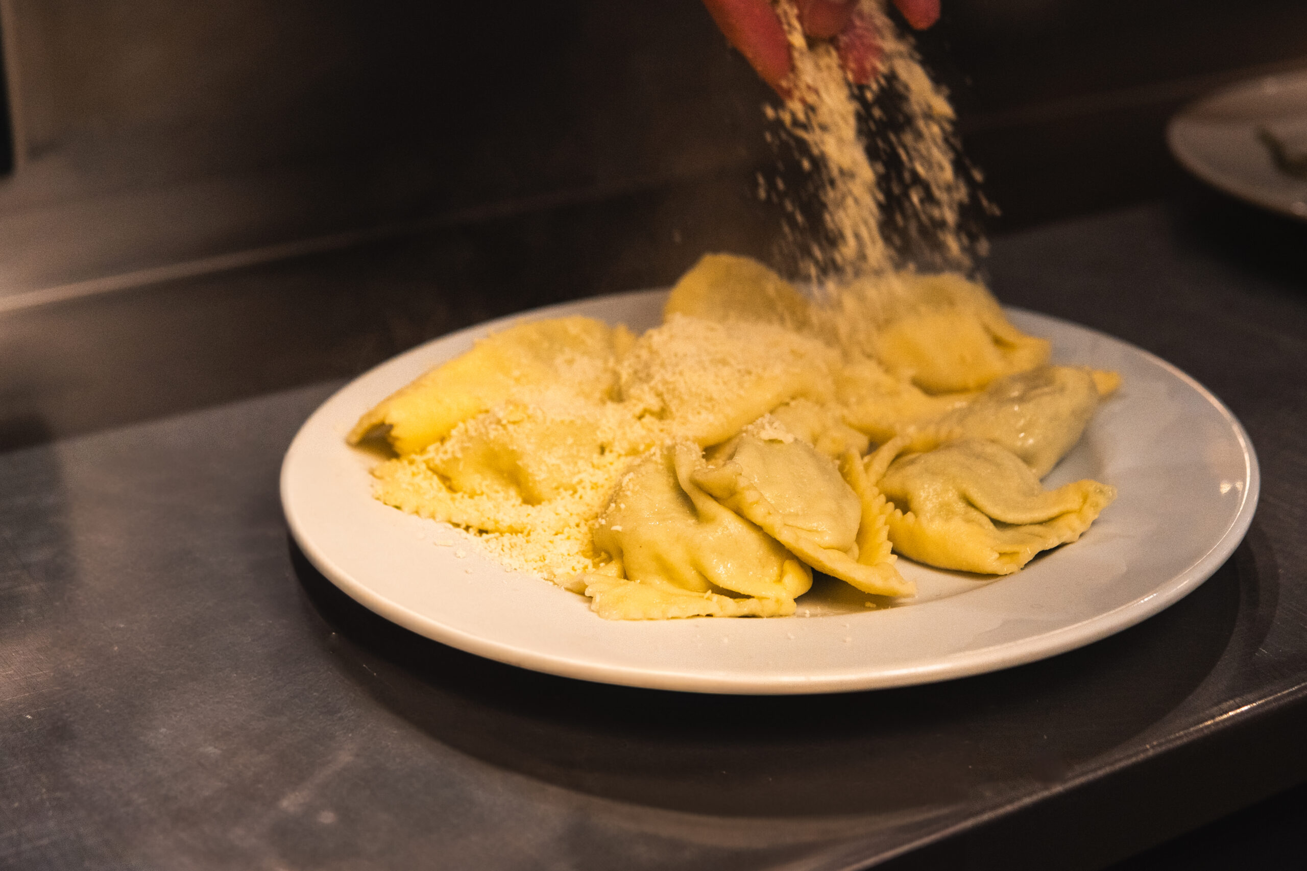 Servering af frisk pasta